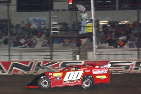 Jesse Stovall swept Salina Highbanks Speedway's doubleheader. (Ron Mitchell)