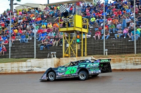 Shane Clanton takes the checkers at East Alabama. (Mitchell Jenkins)