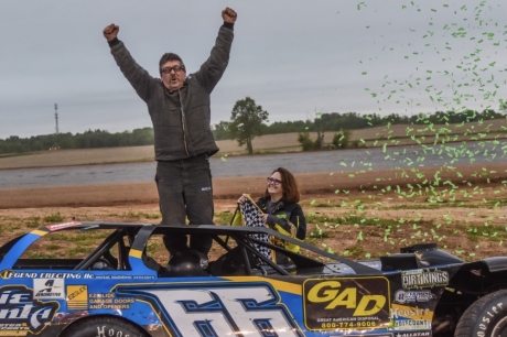 Ron Berna celebrates a Dirt Kings victory. (Chad Marquardt)