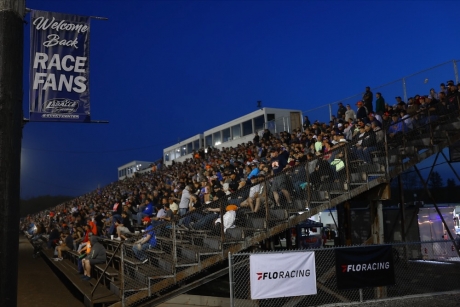 The throng that welcomed La Salle Speedway back. (joshjamesartwork.com)