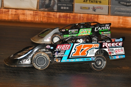 Dale McDowell (17M) and Jimmy Owens (20) battle. (mrmracing.net)