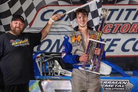 Cruz Birkhofer in victory lane. (Full Throttle Photos)