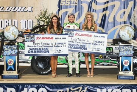 Ricky Thornton Jr. in victory lane. (Zach Yost)