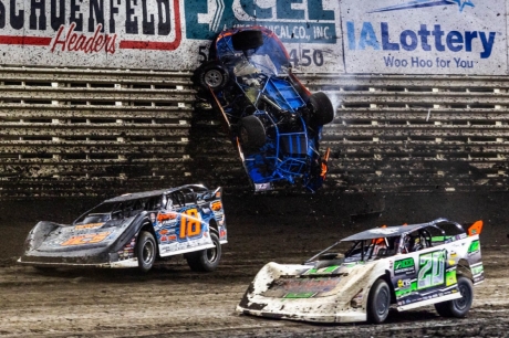 Hudson O'Neal's violent tumble; he was OK. (heathlawsonphotos.com)