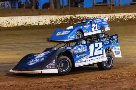 Jason Jameson (12) led two laps and finished seventh. (heathlawsonphotos.com)