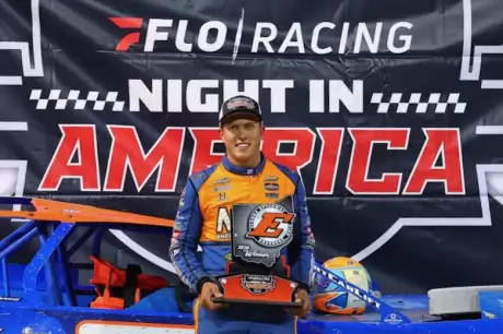 Nick Hoffman in victory lane. (joshjamesartwork.com)