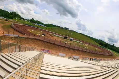 The new backstretch grandstands at WVMS. (Zach Yost)