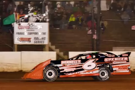 Chad Wright takes the checkers. (Greg Kinnear)