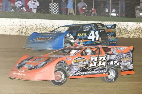McGuire (41) overtakes Johnson (32). (Jeff Eissing)